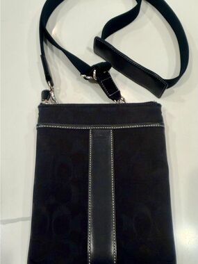 Coach Black Crossbody Bag with Contrast Stitching